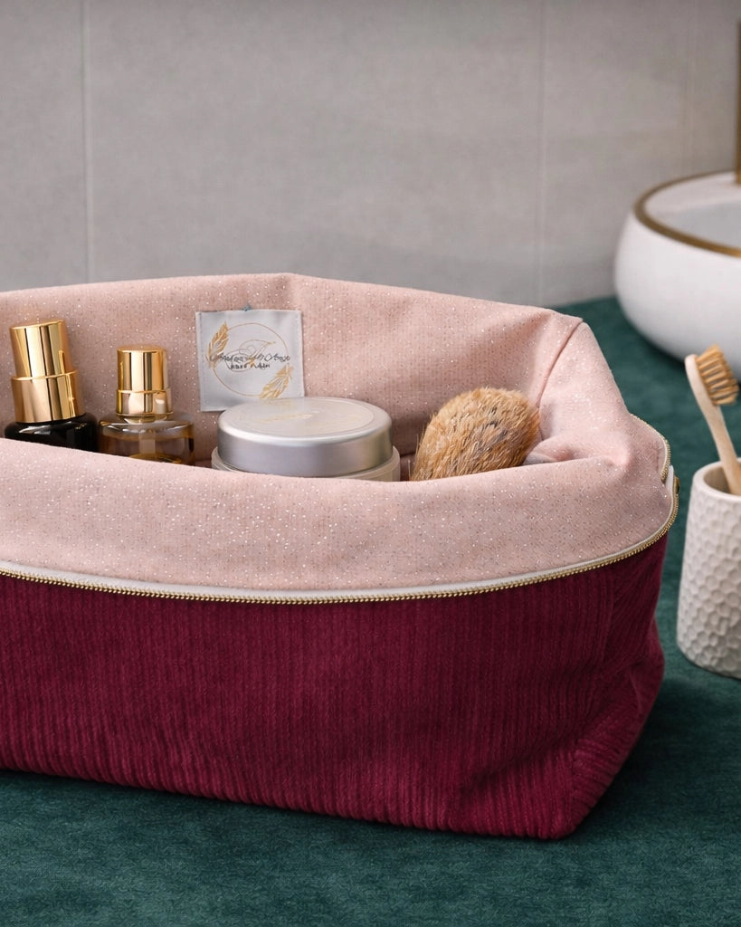 Trousse Élégance Aurora – Velours côtelé