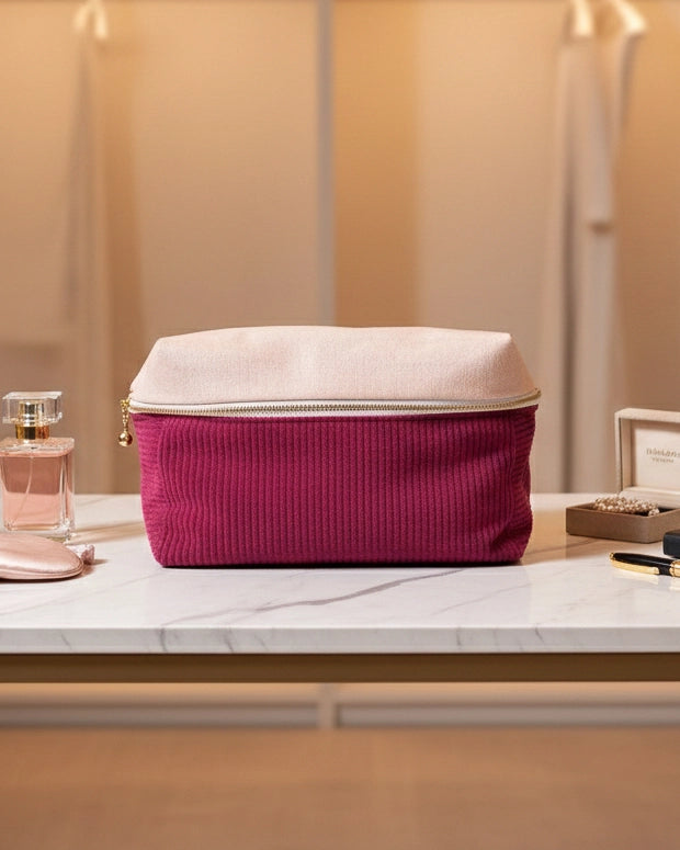 Trousse Élégance Aurora – Velours côtelé
